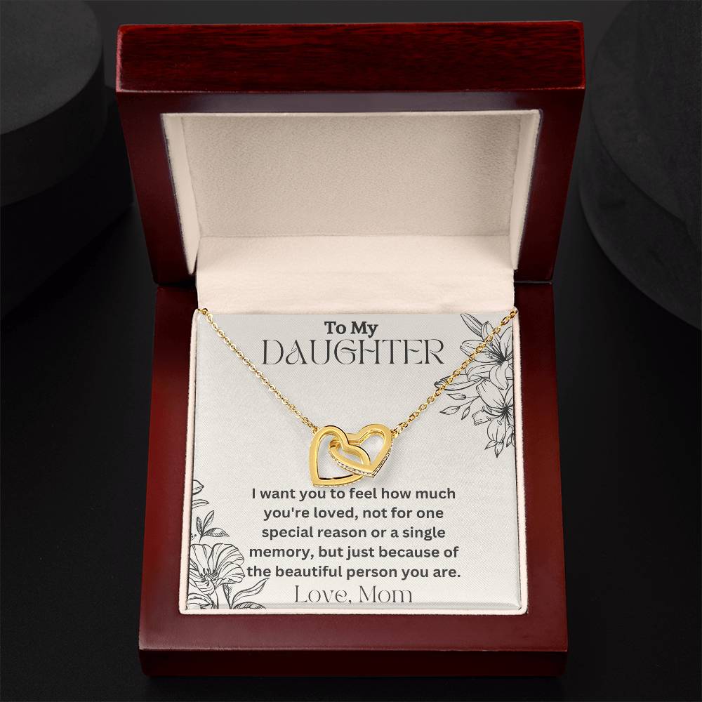 To My Daughter - Special Reason - Interlocking Hearts Necklace