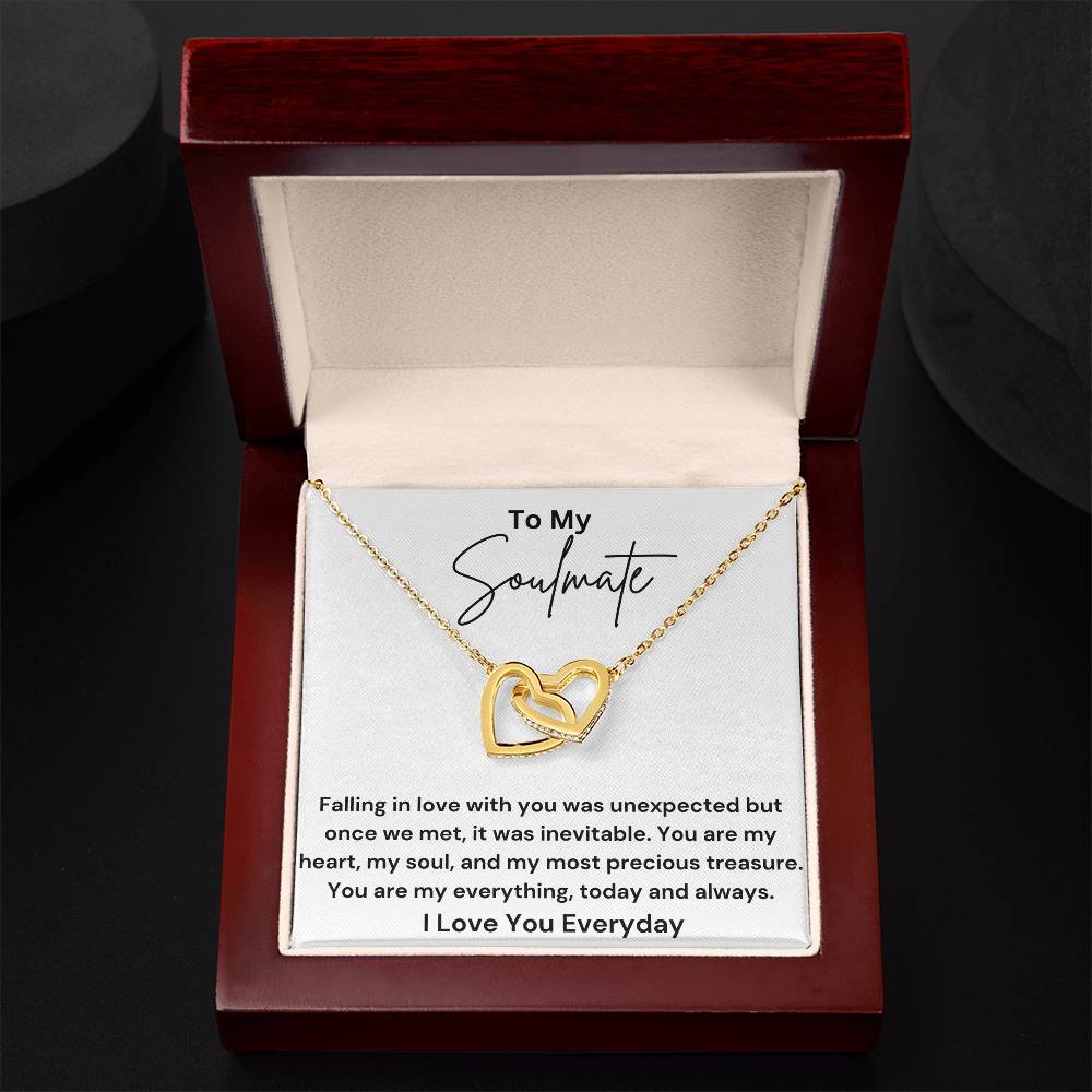 To My Soulmate - My Everything - Interlocking Hearts Necklace