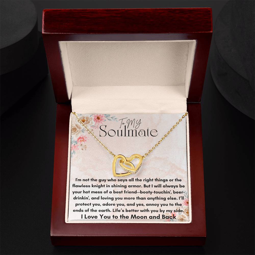 To My Soulmate - Protect You - Interlocking Hearts Necklace