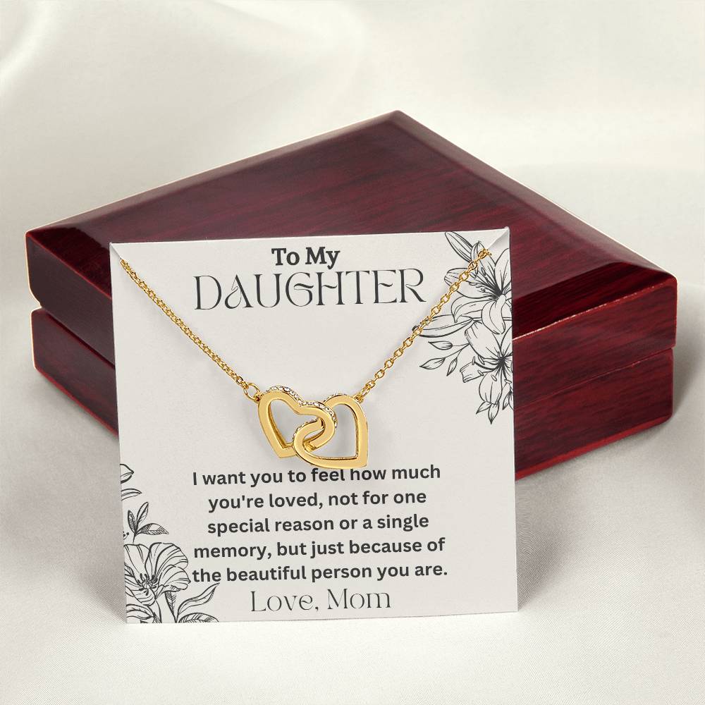 To My Daughter - Special Reason - Interlocking Hearts Necklace