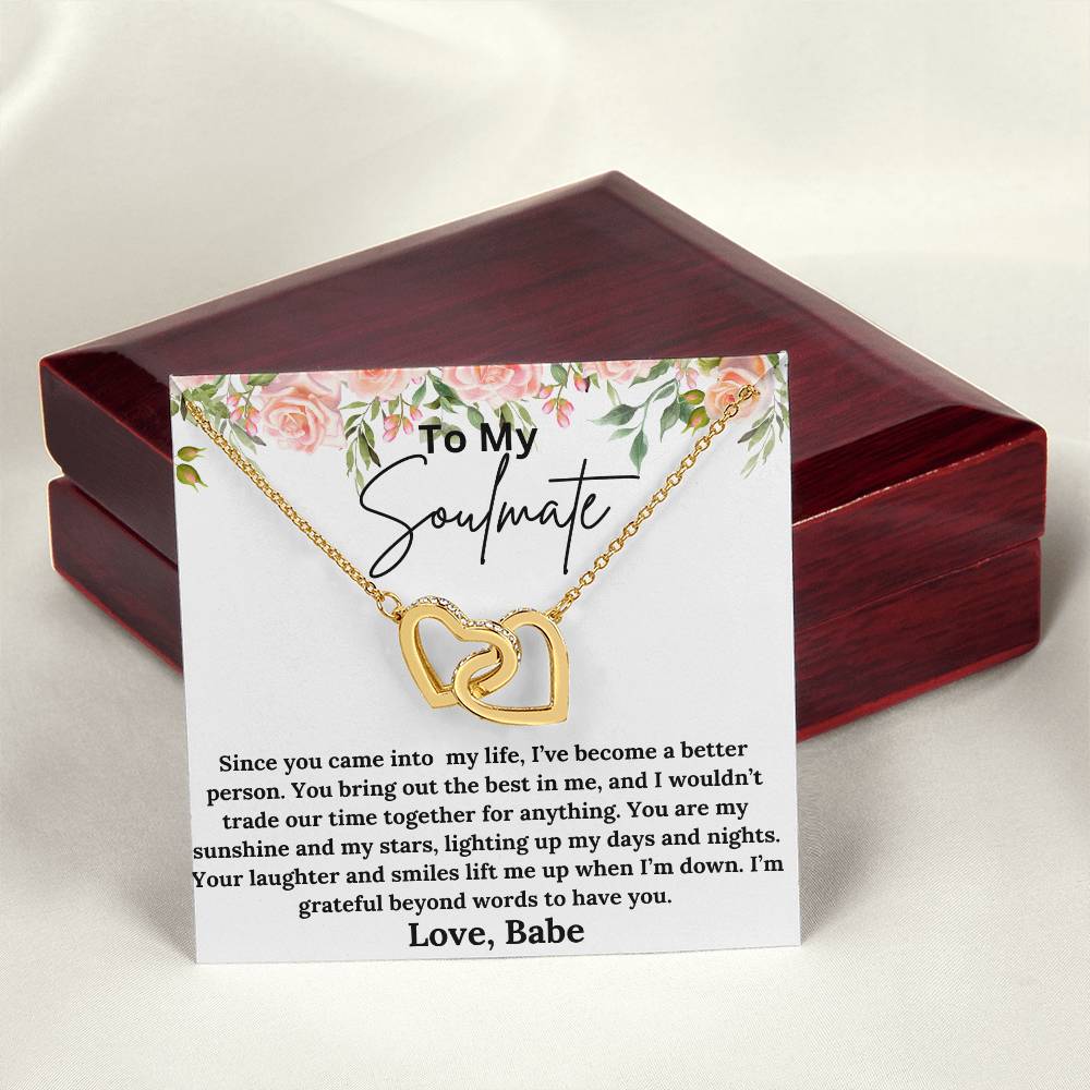 To My Soulmate - My Sunshine - Interlocking Hearts Necklace