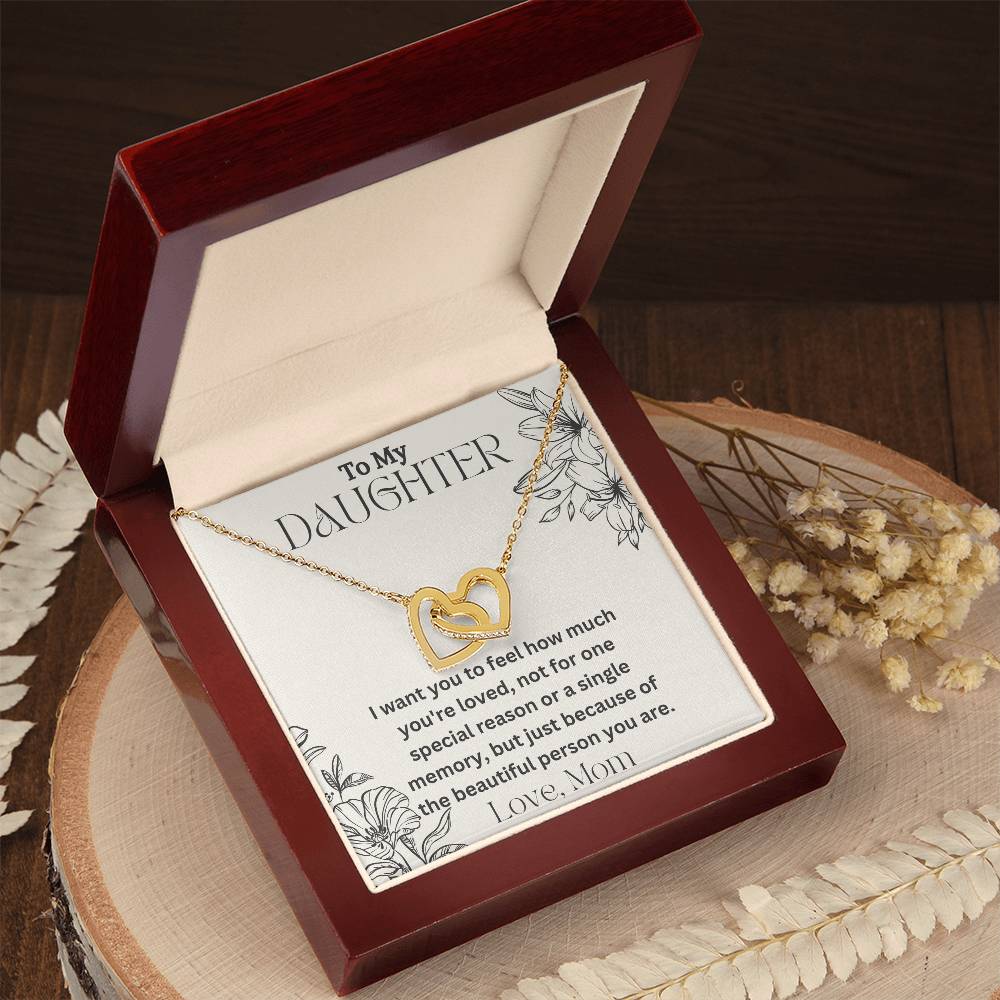 To My Daughter - Special Reason - Interlocking Hearts Necklace