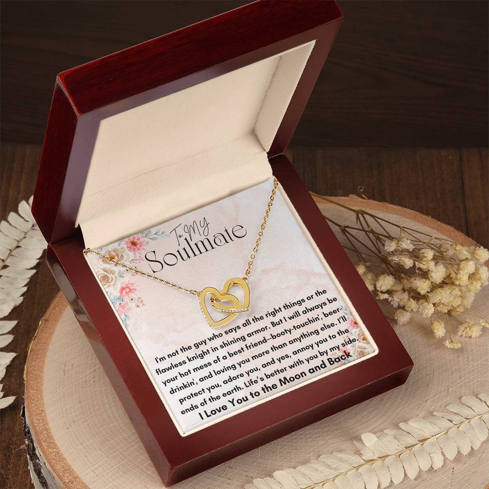 To My Soulmate - Protect You - Interlocking Hearts Necklace