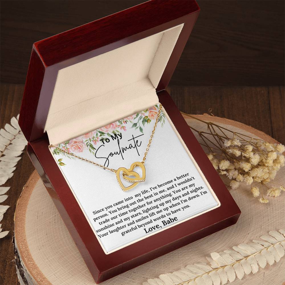 To My Soulmate - My Sunshine - Interlocking Hearts Necklace