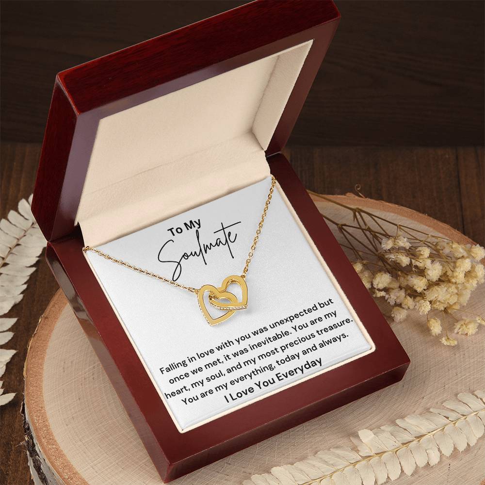 To My Soulmate - My Everything - Interlocking Hearts Necklace