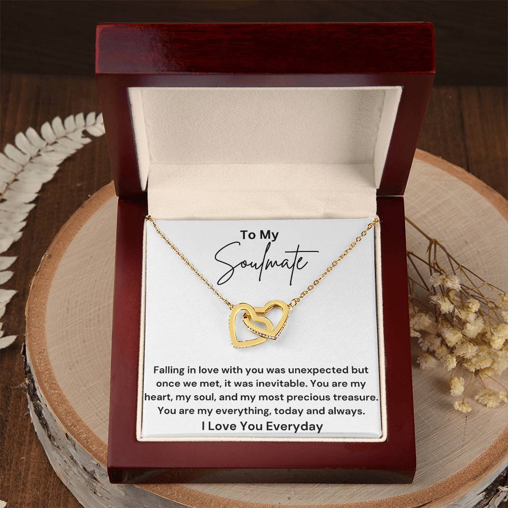 To My Soulmate - My Everything - Interlocking Hearts Necklace