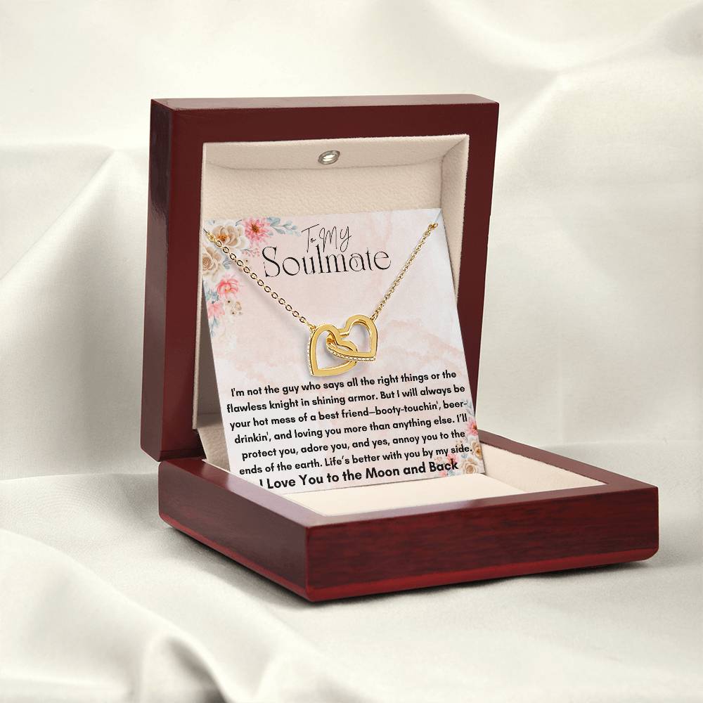 To My Soulmate - Protect You - Interlocking Hearts Necklace