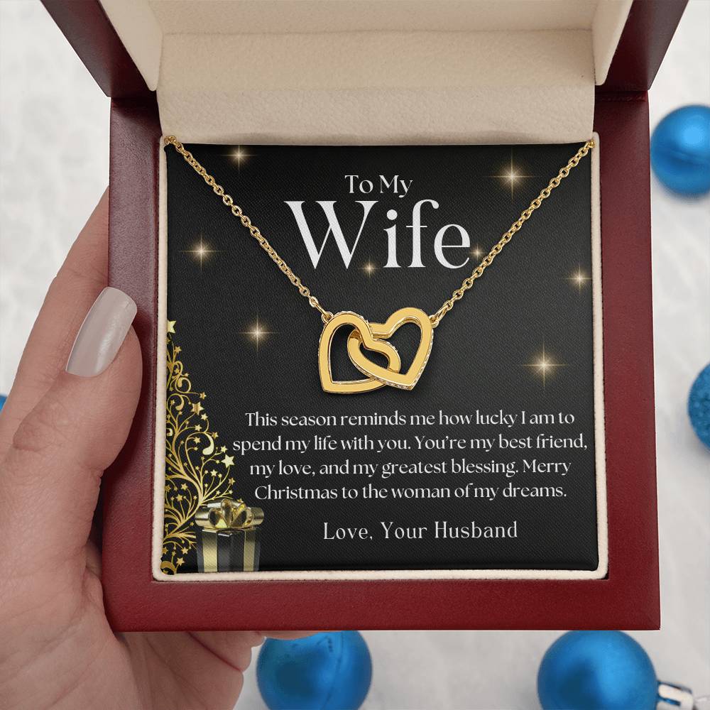 CHRISTMAS SPECIAL - To My Wife -  Interlocking Hearts necklace