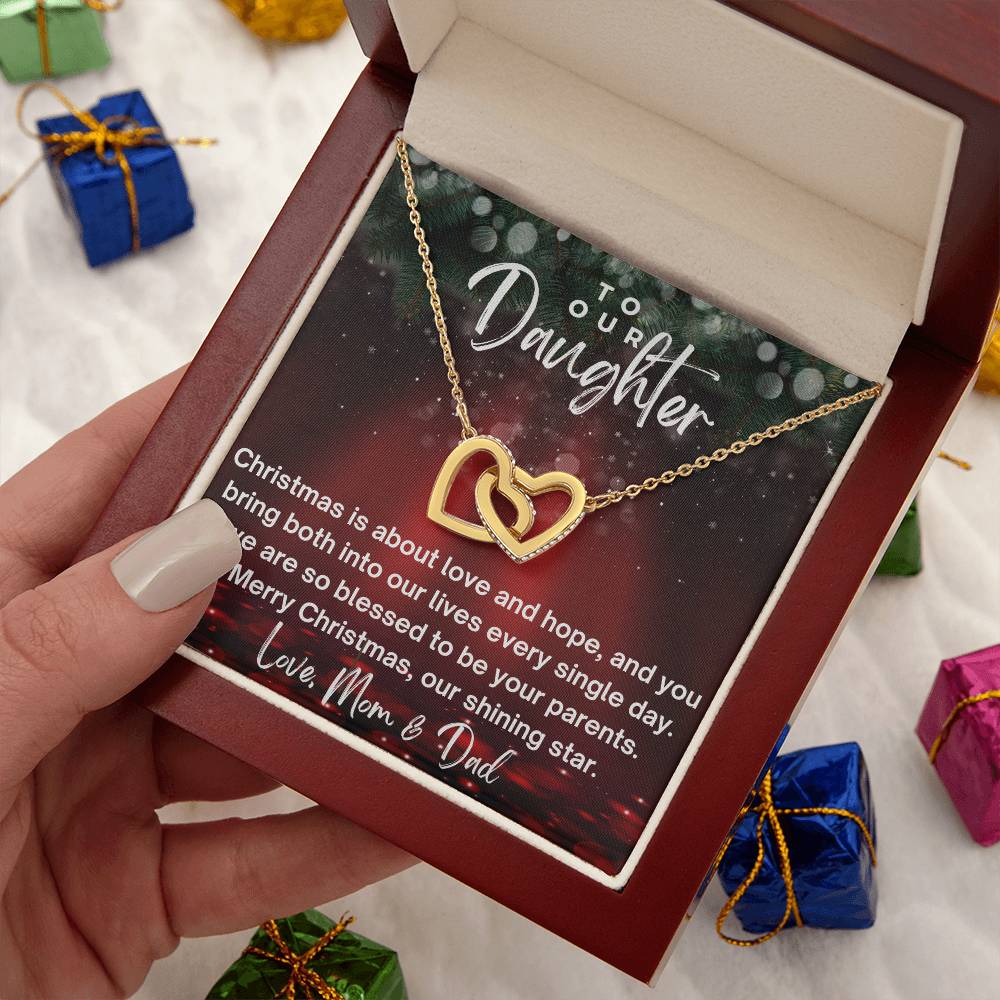 CHRISTMAS SPECIAL - To Our Daughter - Interlocking Hearts Necklace