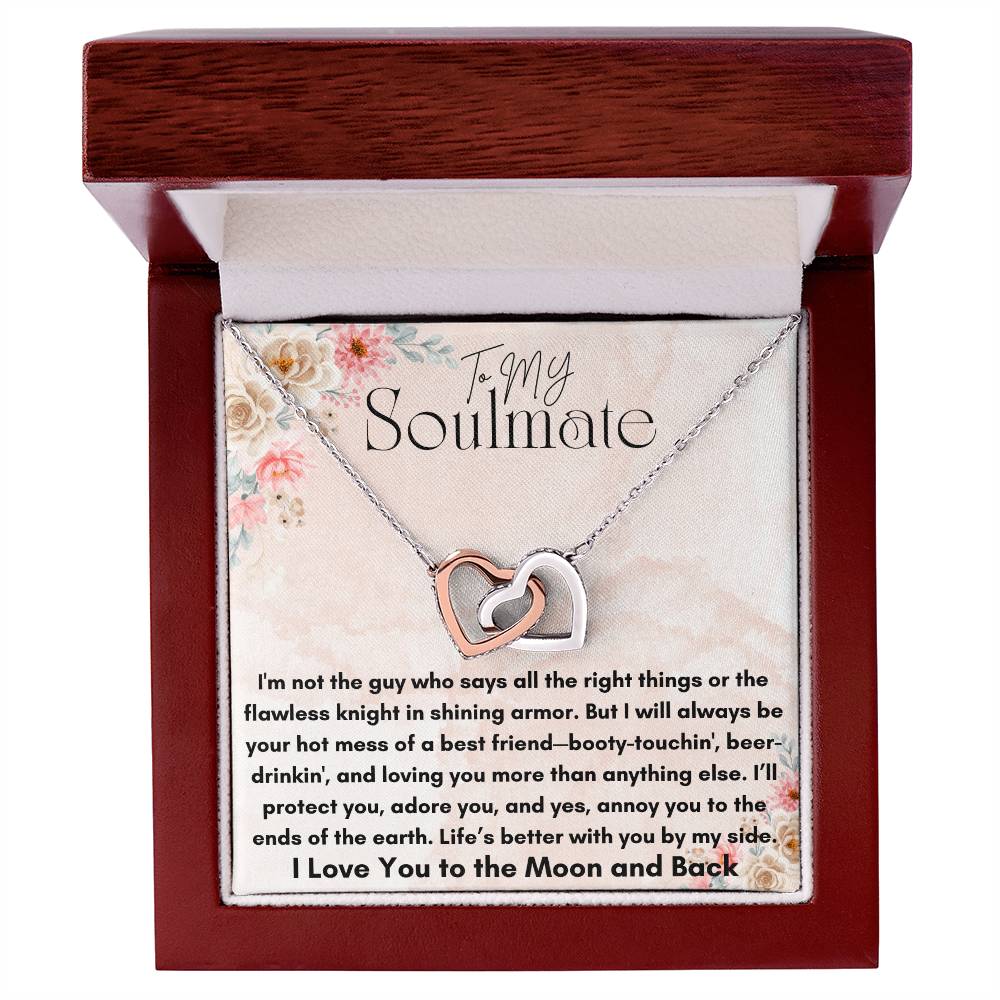 To My Soulmate - Protect You - Interlocking Hearts Necklace