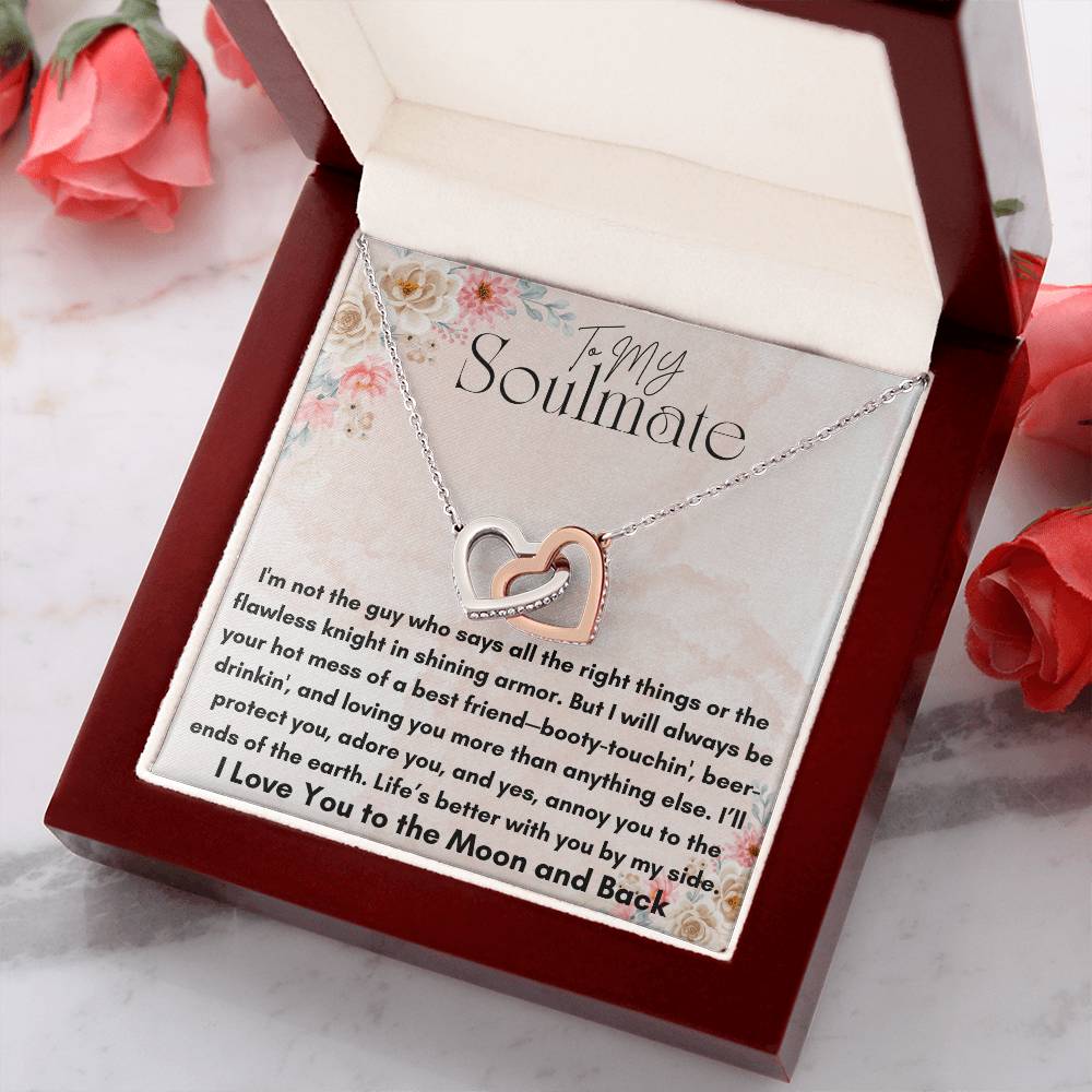 To My Soulmate - Protect You - Interlocking Hearts Necklace