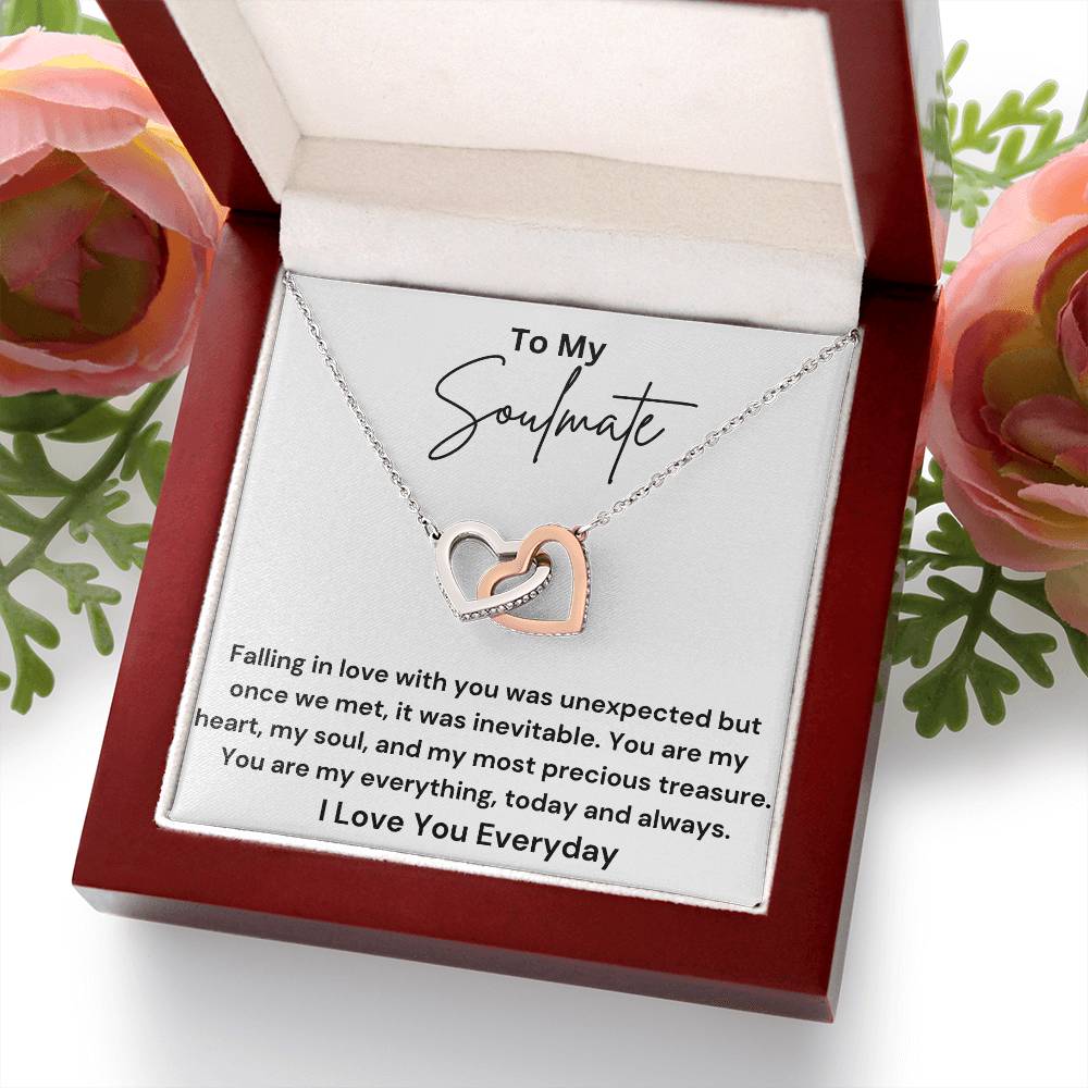 To My Soulmate - My Everything - Interlocking Hearts Necklace