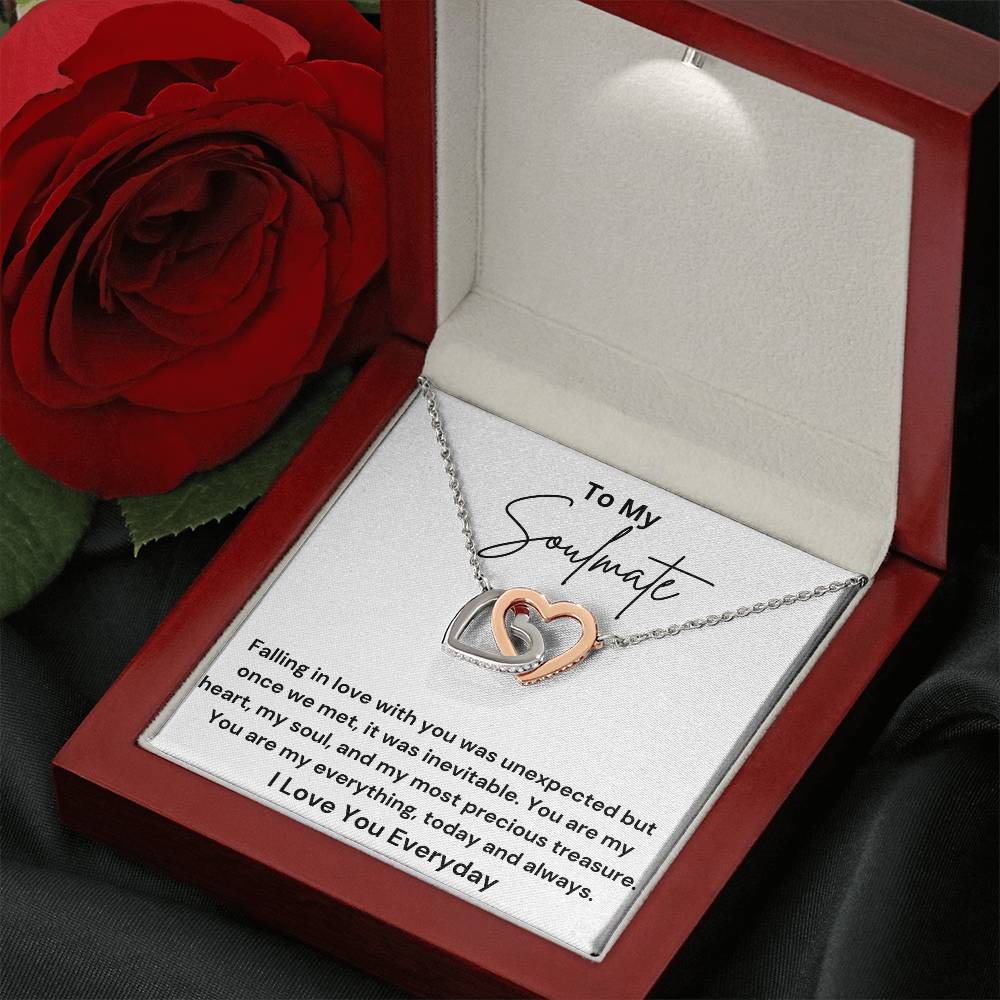 To My Soulmate - My Everything - Interlocking Hearts Necklace