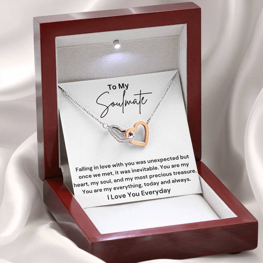 To My Soulmate - My Everything - Interlocking Hearts Necklace