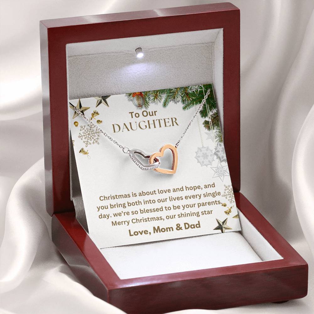 CHRISTMAS SPECIAL - To Our Daughter - Interlocking Hearts Necklace