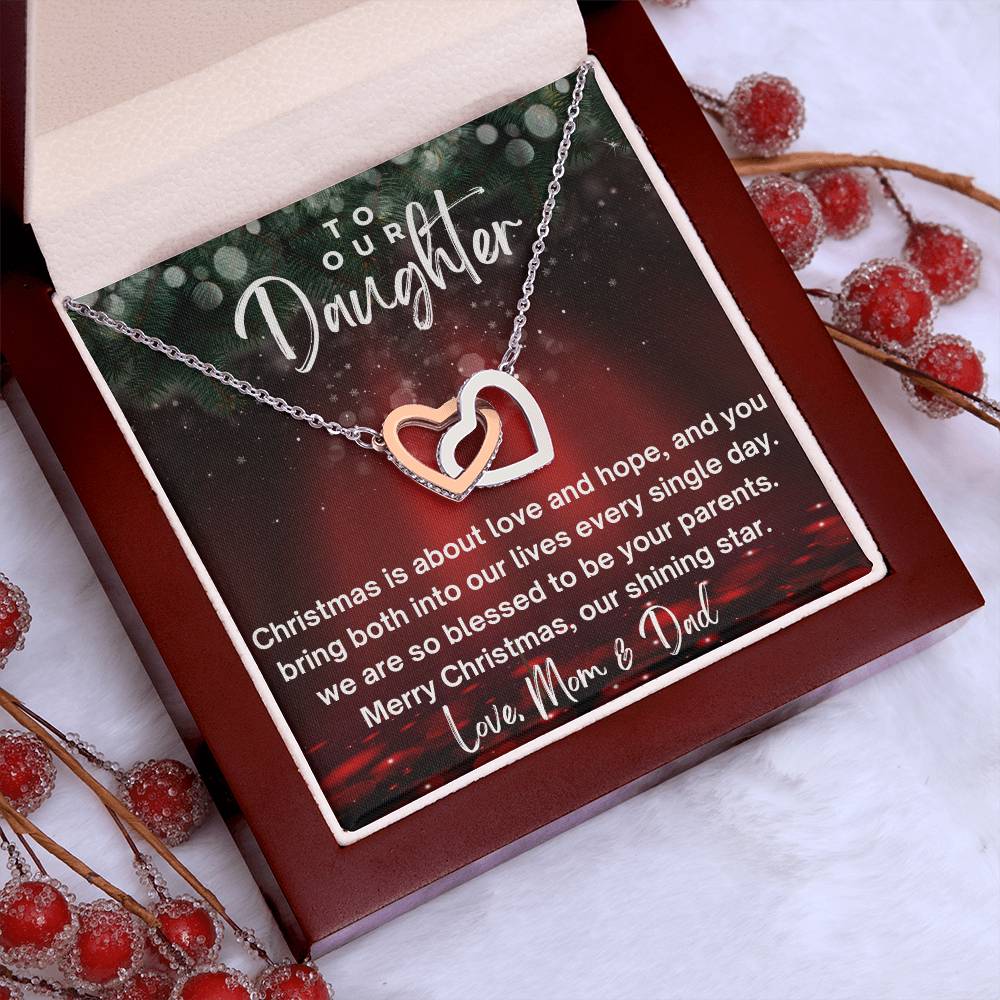 CHRISTMAS SPECIAL - To Our Daughter - Interlocking Hearts Necklace