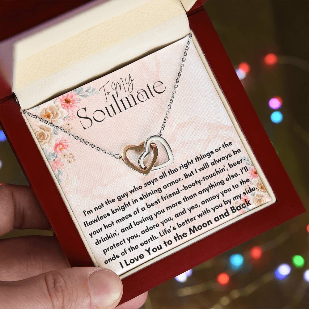 To My Soulmate - Protect You - Interlocking Hearts Necklace