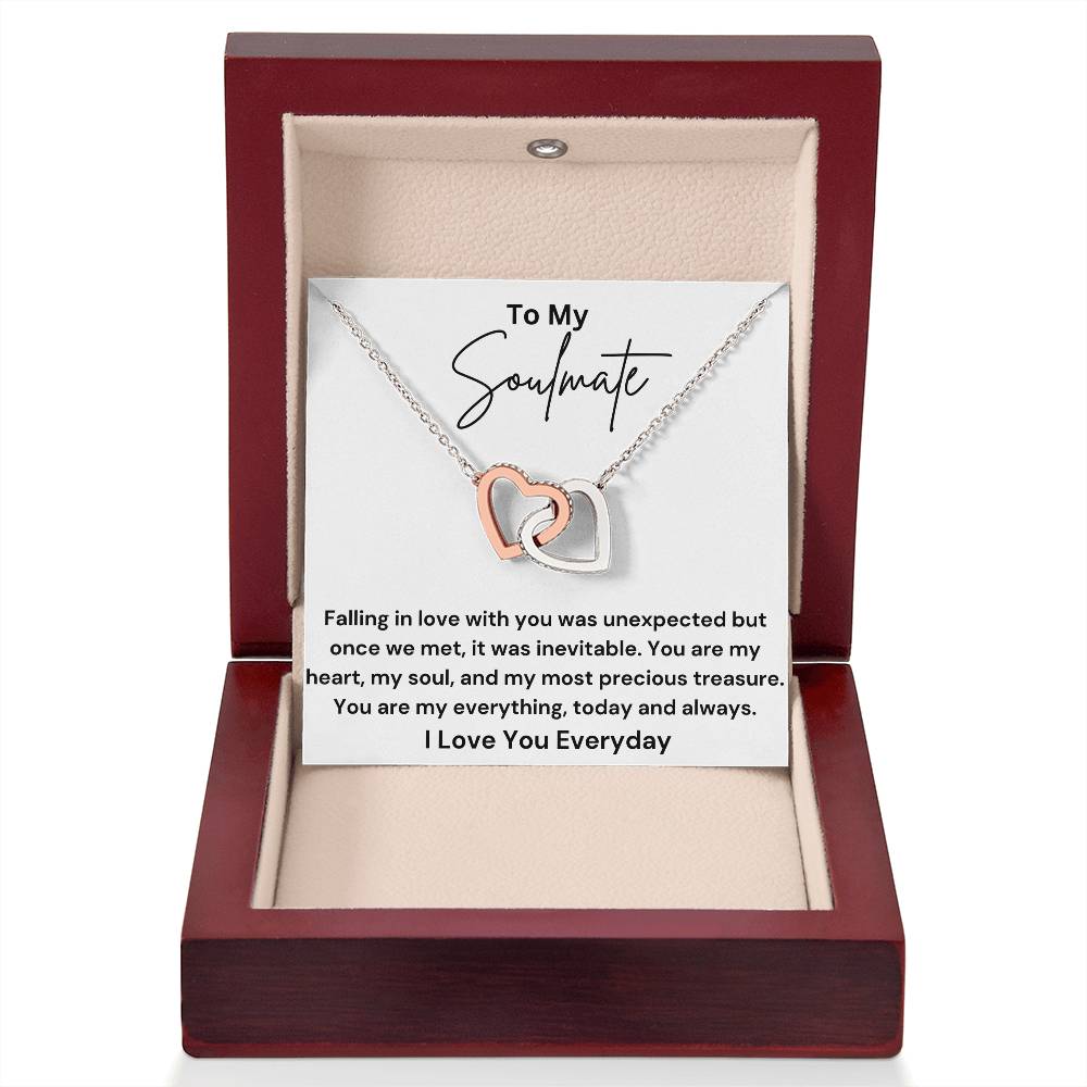 To My Soulmate - My Everything - Interlocking Hearts Necklace