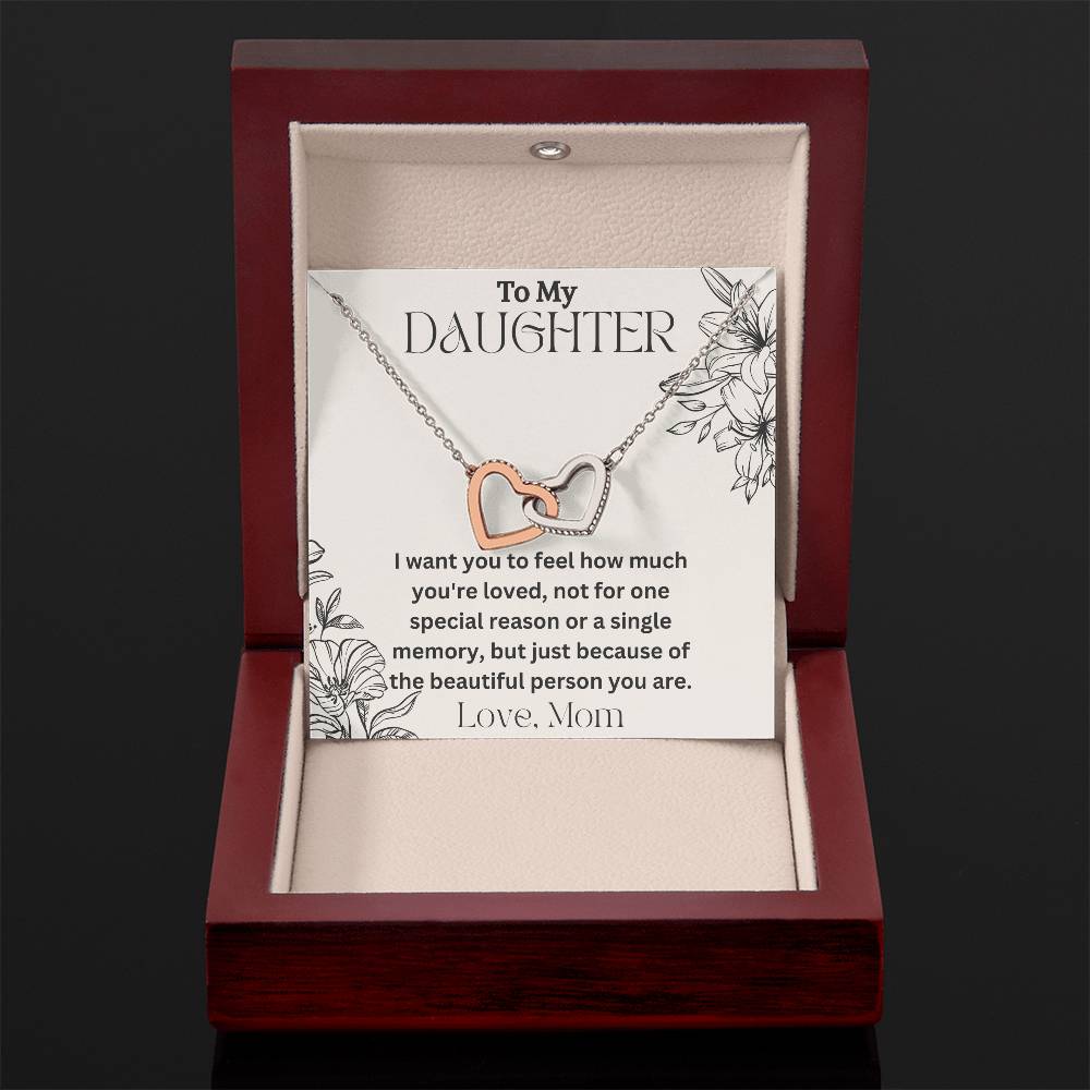 To My Daughter - Special Reason - Interlocking Hearts Necklace