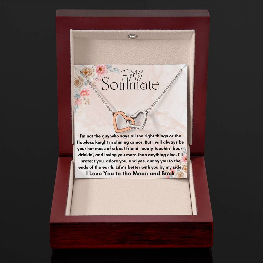 To My Soulmate - Protect You - Interlocking Hearts Necklace