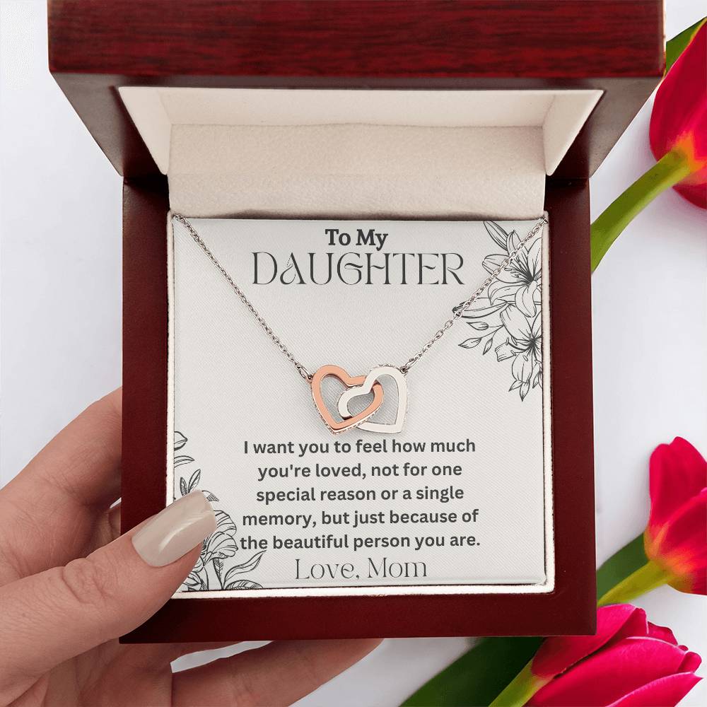 To My Daughter - Special Reason - Interlocking Hearts Necklace