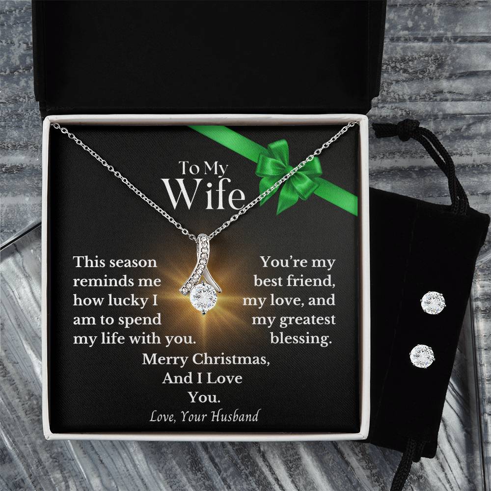 CHRISTMAS SPECIAL - To My Wife - Alluring Beauty Necklace & Earring Set