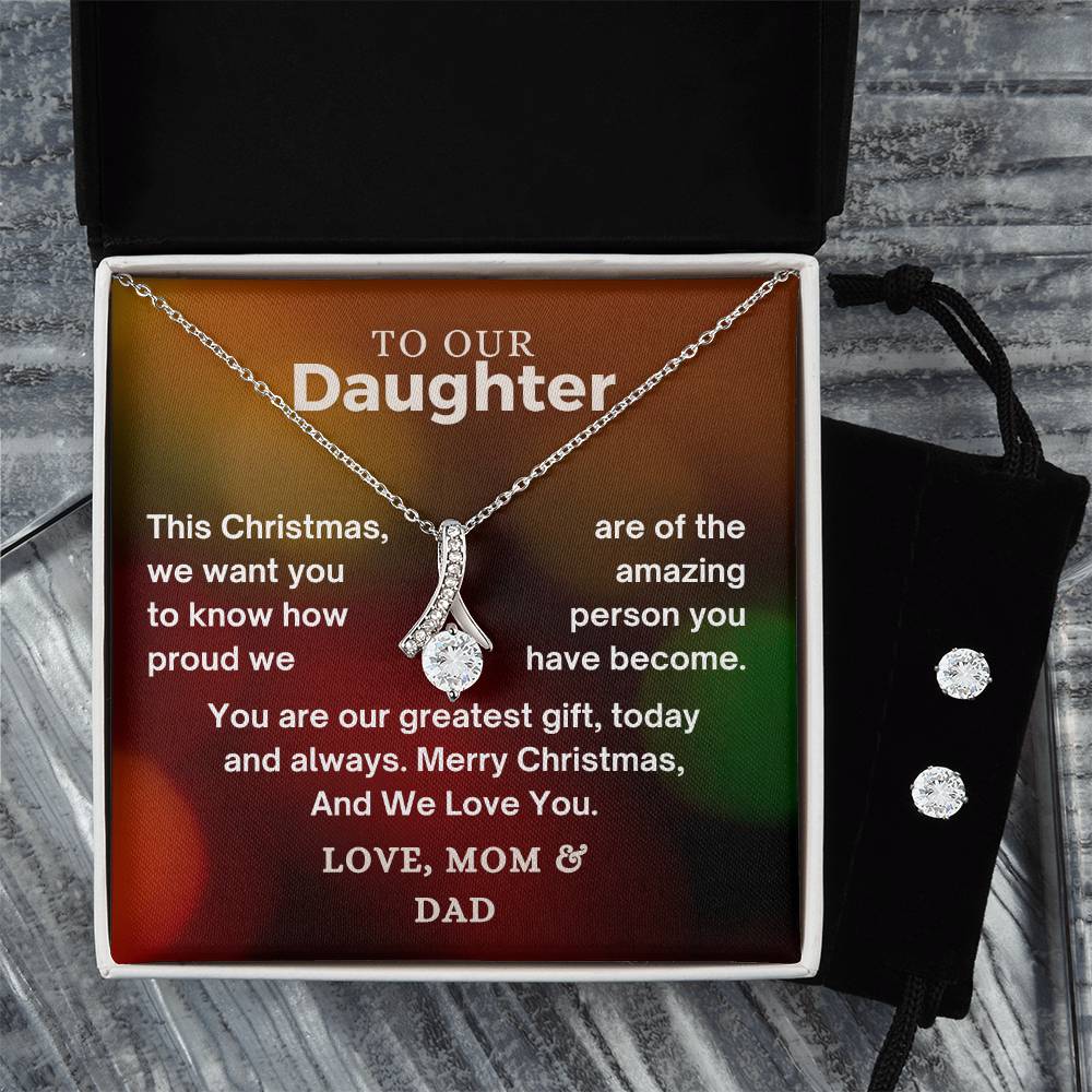 CHRISTMAS SPECIAL - To Our Daughter - Alluring Beauty Necklace & Earring Set