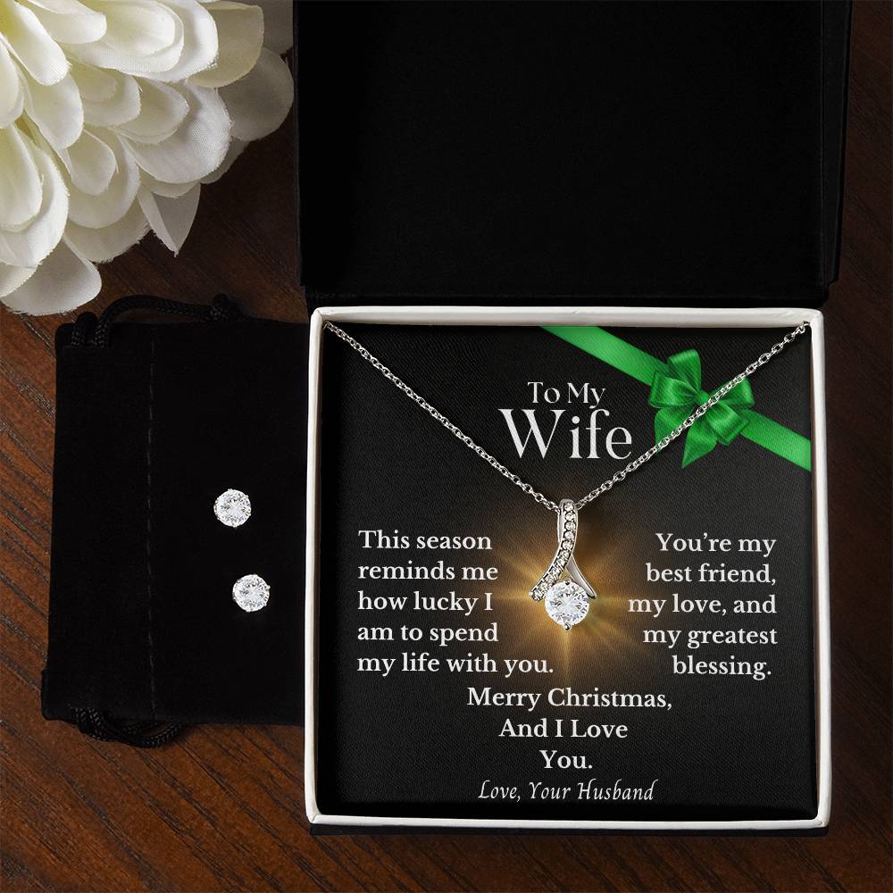 CHRISTMAS SPECIAL - To My Wife - Alluring Beauty Necklace & Earring Set