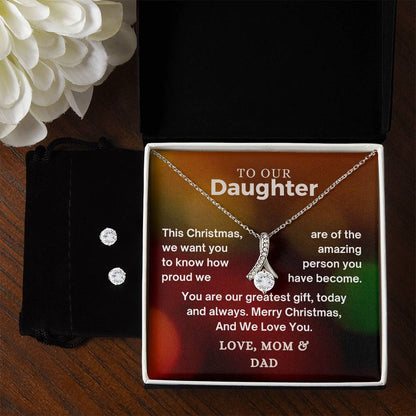 CHRISTMAS SPECIAL - To Our Daughter - Alluring Beauty Necklace & Earring Set