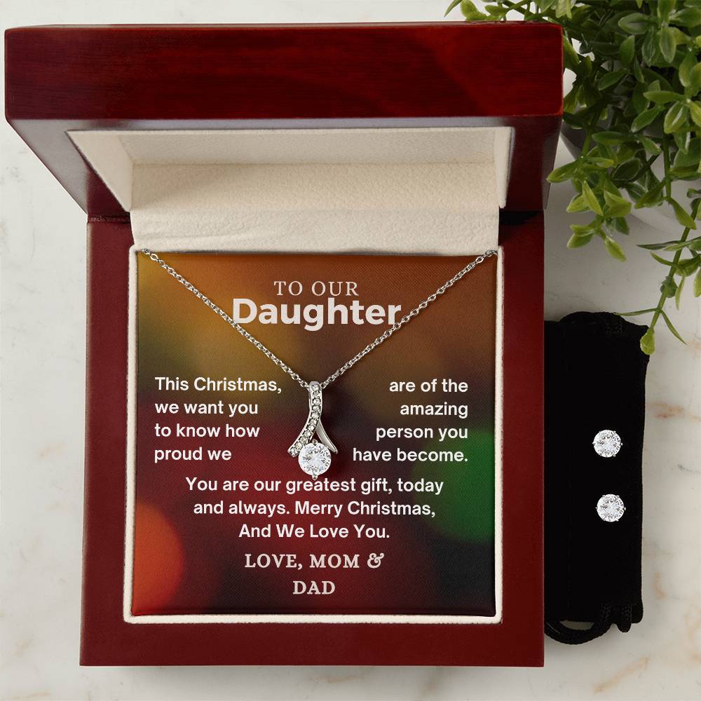 CHRISTMAS SPECIAL - To Our Daughter - Alluring Beauty Necklace & Earring Set