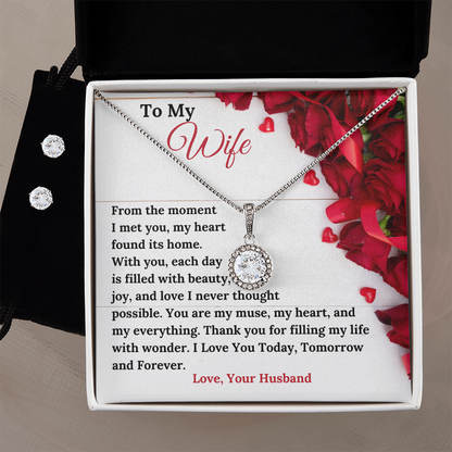 Valentines Day Special - To My Wife - Eternal Hope Necklace & Earring Set