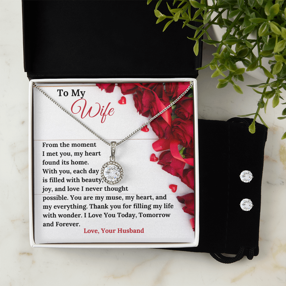 Valentines Day Special - To My Wife - Eternal Hope Necklace & Earring Set