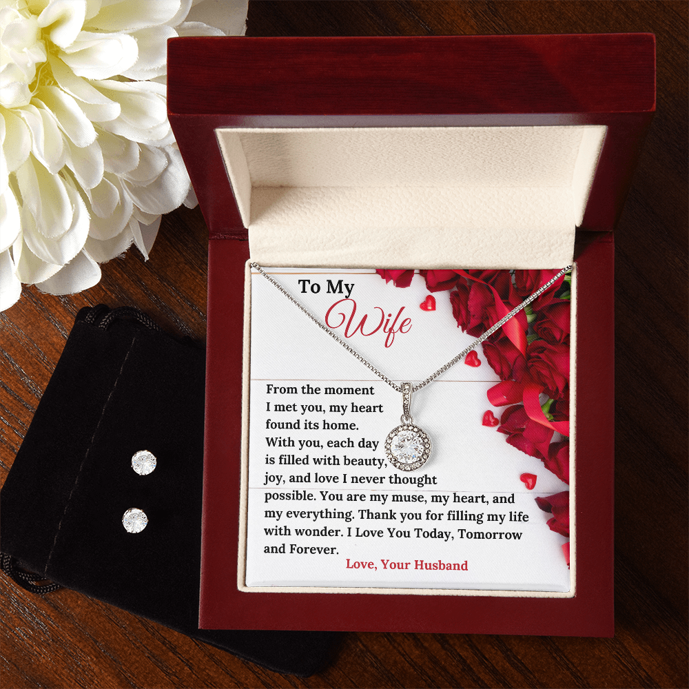 Valentines Day Special - To My Wife - Eternal Hope Necklace & Earring Set