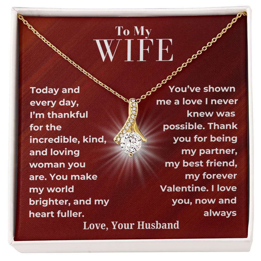 Valentines Day Special - To My Wife - Alluring Beauty Necklace and Sweetest Devotion Bouquet