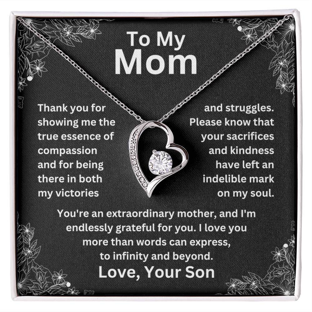 To My Mom - Grateful For You - Forever Love Necklace