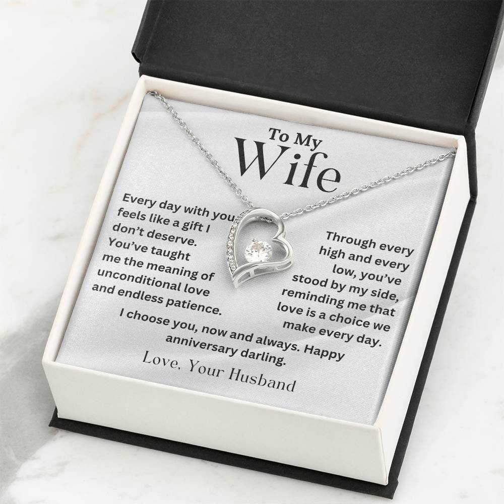 To My Wife - Unconditional Love - Forever Love Necklace