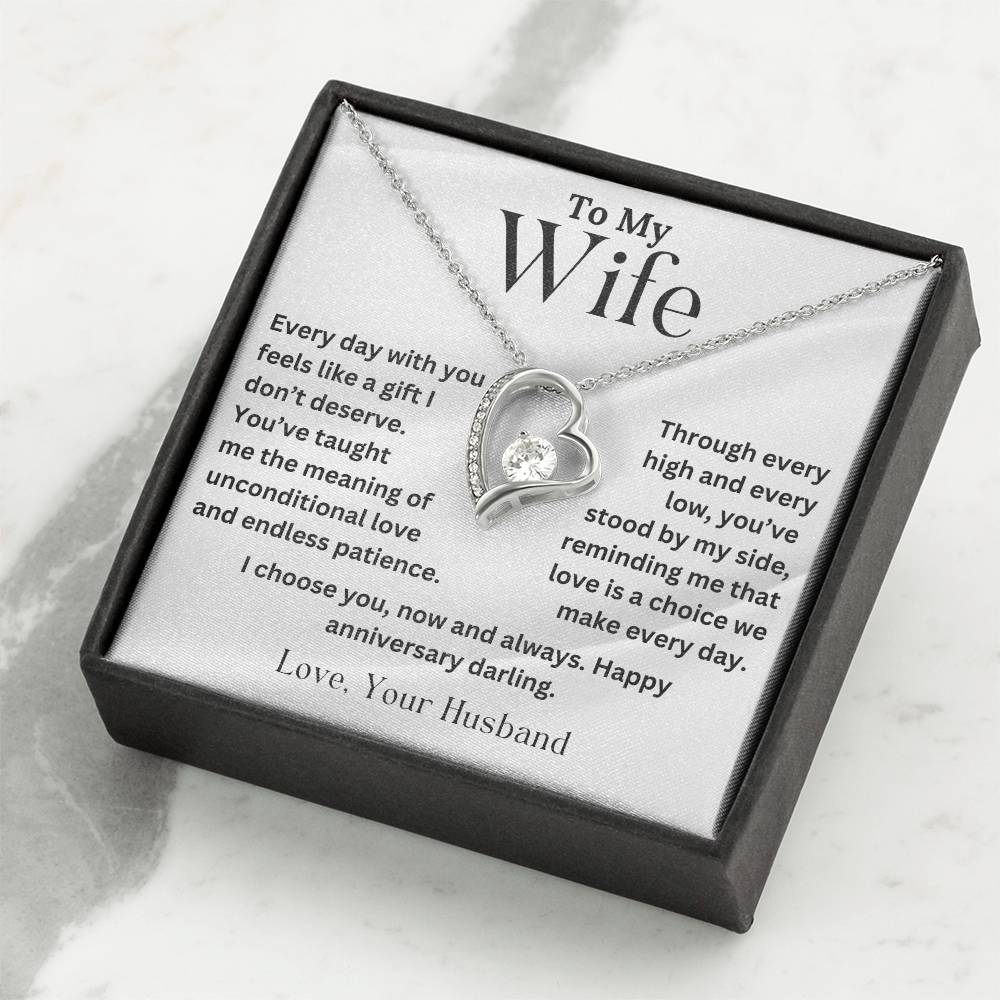 To My Wife - Unconditional Love - Forever Love Necklace