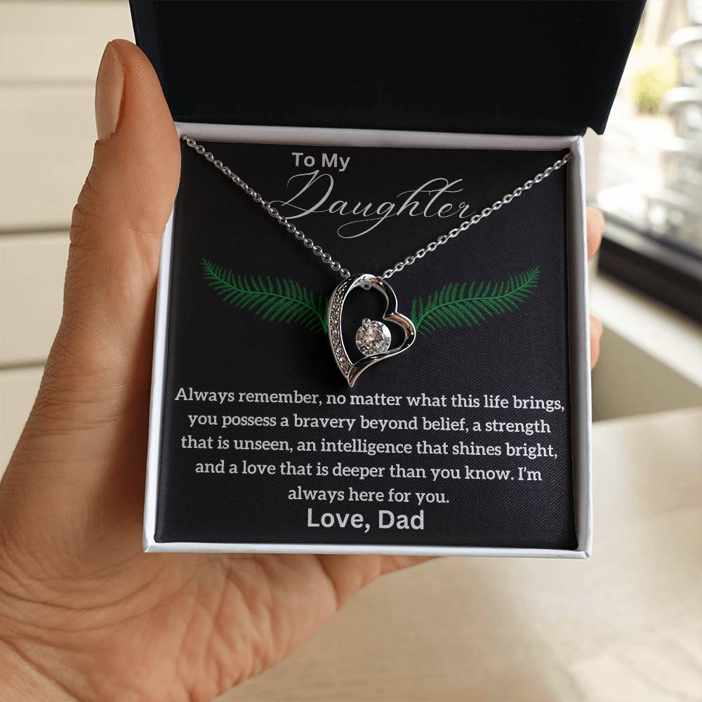 To My Daughter - Bravery - Forever Love Necklace