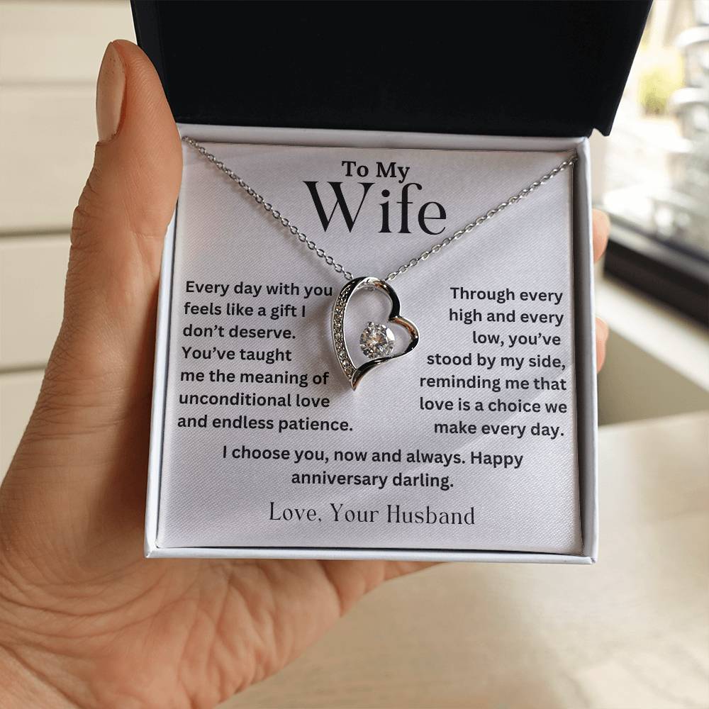 To My Wife - Unconditional Love - Forever Love Necklace