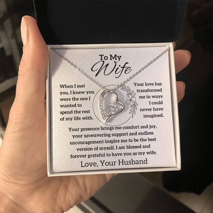 To My Wife - Comfort and Joy - Forever Love Necklace