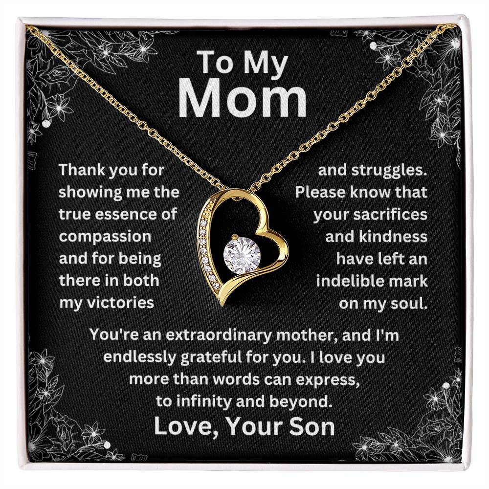 To My Mom - Grateful For You - Forever Love Necklace