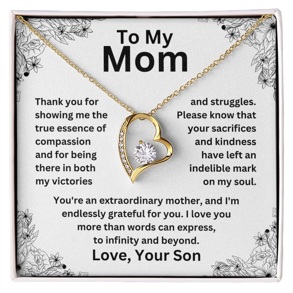 To My Mom - Extraordinary Mother - Forever Love Necklace