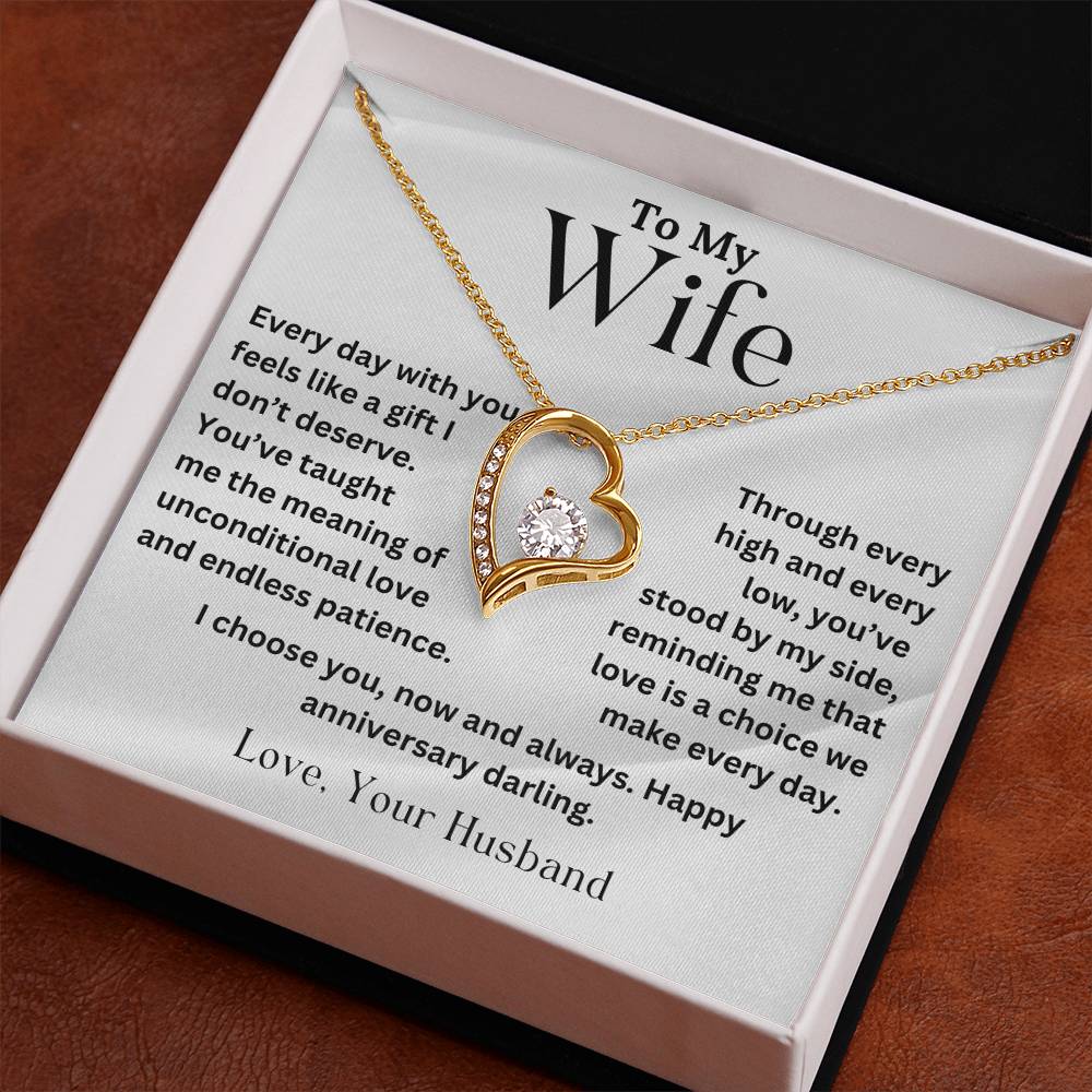 To My Wife - Unconditional Love - Forever Love Necklace