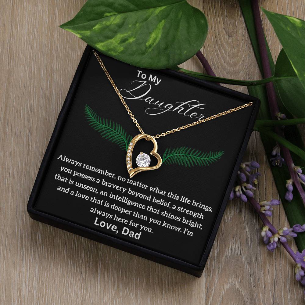 To My Daughter - Bravery - Forever Love Necklace