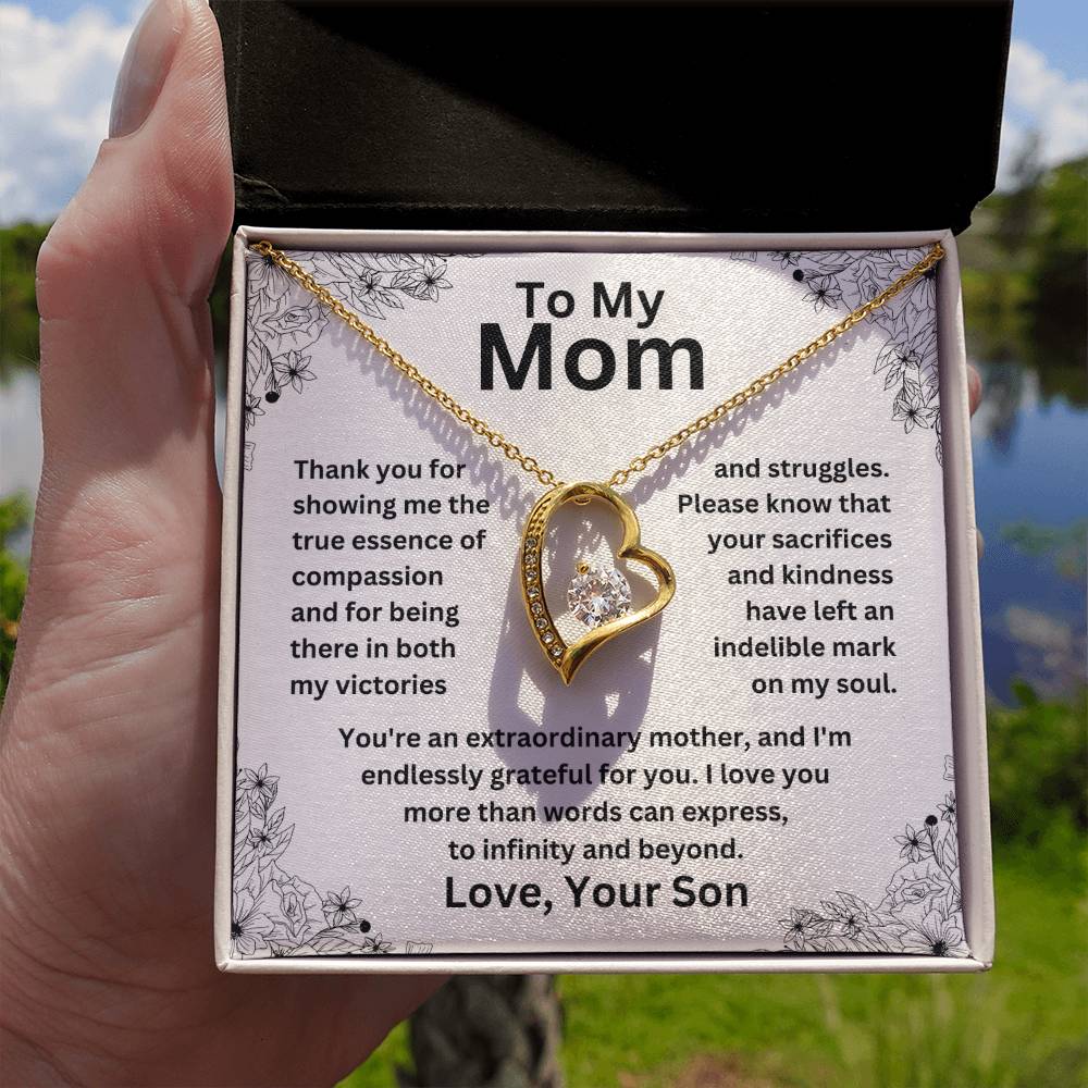 To My Mom - Extraordinary Mother - Forever Love Necklace