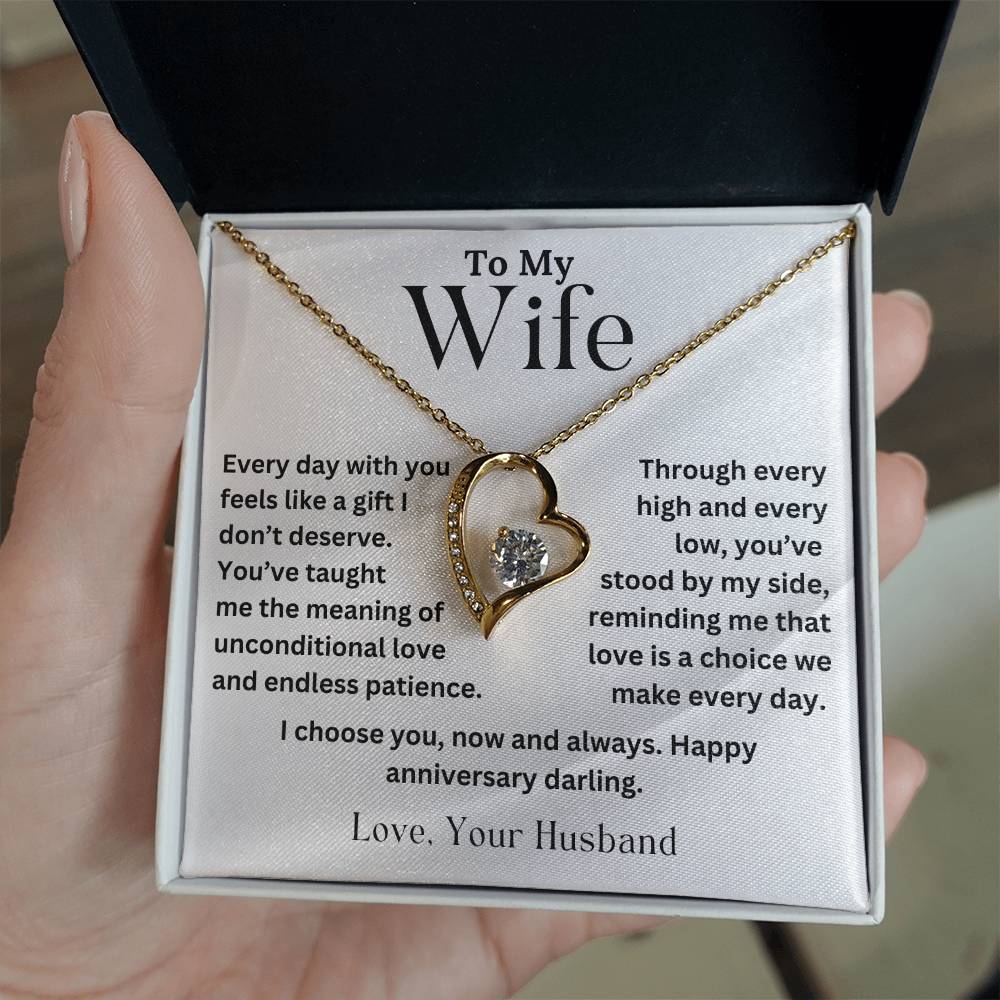 To My Wife - Unconditional Love - Forever Love Necklace