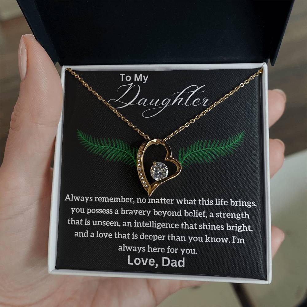 To My Daughter - Bravery - Forever Love Necklace