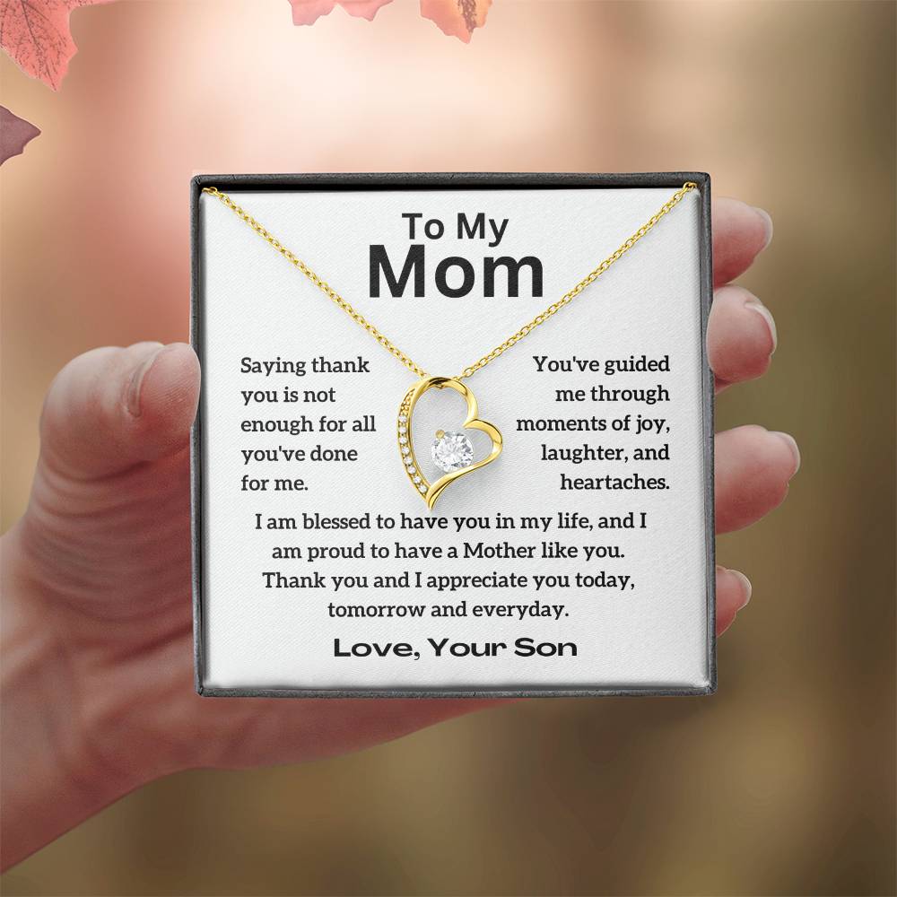 To My Mom - Appreciate - Forever Love Necklace