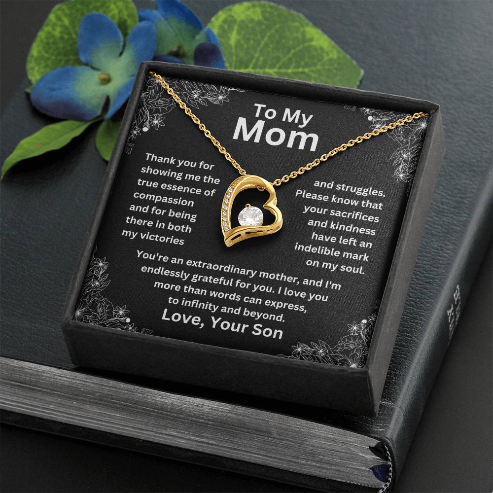 To My Mom - Grateful For You - Forever Love Necklace