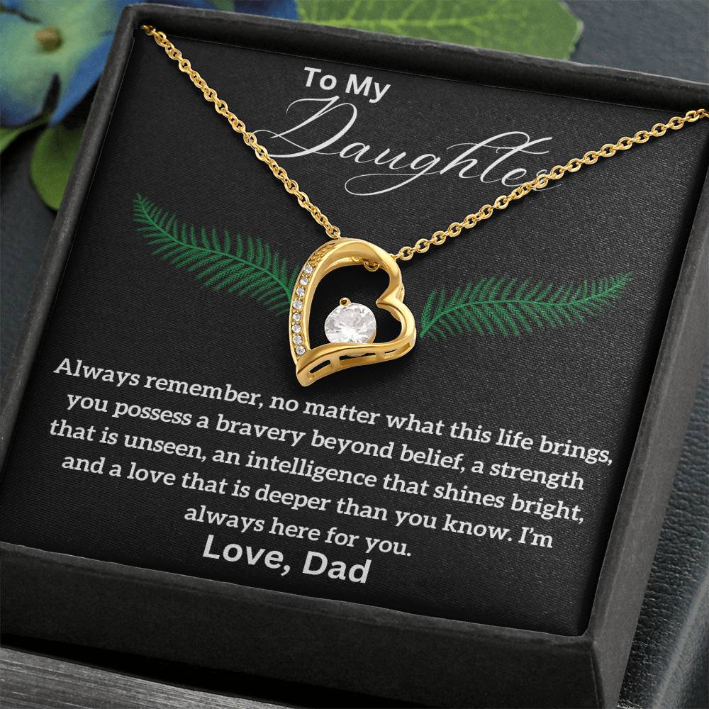 To My Daughter - Bravery - Forever Love Necklace